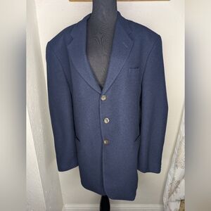 Vtg Celio Men's Wool Blend Navy Blue 3 Button Blazer Size Large